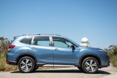 Hong Kong, Çin 5 Ekim 2018: Subaru Forester 2018 Test sürücü gün Ekim 5 2018 yılında Hong Kong.