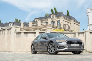 Hong Kong, Çin 31 Ekim 2018: Audi A6 55 TFSI 2018 Test sürücü gün Ekim 31 2018 yılında Hong Kong.