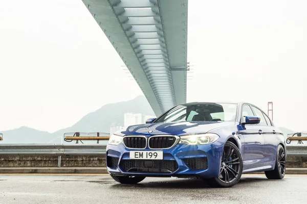 Hong Kong, Çin 23 Ağustos 2018: Bmw M5 2018 Test sürücü gün Ağustos 23 2018 yılında Hong Kong.