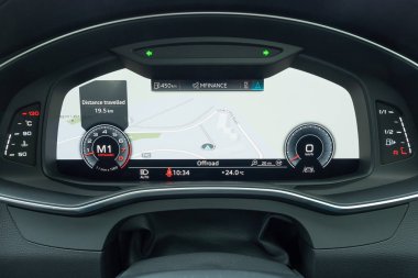 Hong Kong, Çin 31 Ekim 2018: Audi A6 55 TFSI 2018 Pano Ekim 31 2018 yılında Hong Kong.