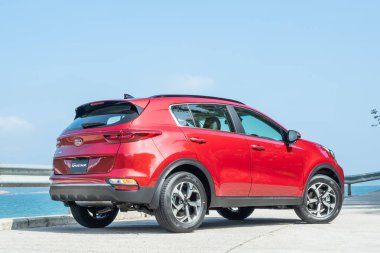 Hong Kong, Çin 21 Kasım 2018: Kia Sportage 2018 Test sürücü gün Kasım 21 2018 yılında Hong Kong.