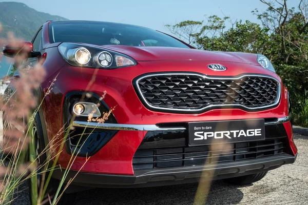 Hong Kong, Çin 21 Kasım 2018: Kia Sportage 2018 Test sürücü gün Kasım 21 2018 yılında Hong Kong.