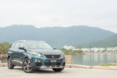 Hong Kong, Çin 21 Aralık 2018: Peugeot 5008 2018 Test sürüşü gün Test sürüşü gün 21 Aralık 2018 yılında Hong Kong.