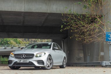 Hong Kong, Çin 6 Aralık 2018: Mercedes-Amg E 53 2018 Test Drive gün 6 Aralık 2018 Hong Kong.