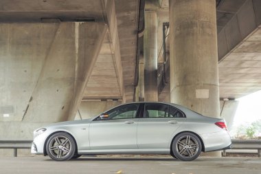 Hong Kong, Çin 6 Aralık 2018: Mercedes-Amg E 53 2018 Test Drive gün 6 Aralık 2018 Hong Kong.