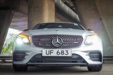 Hong Kong, Çin 6 Aralık 2018: Mercedes-Amg E 53 2018 Test Drive gün 6 Aralık 2018 Hong Kong.