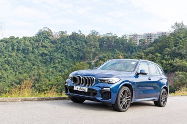 Hong Kong, Çin 31 Aralık 2018: Bmw X 5 2018 Test Drive gün 31 Aralık 2018 Hong Kong.