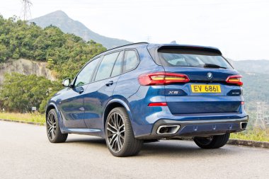Hong Kong, Çin 31 Aralık 2018: Bmw X 5 2018 Test Drive gün 31 Aralık 2018 Hong Kong.