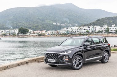 Hong Kong, Çin 24 Mart 2020: Hyundai SantaFe 2020 Test Sürüşü 24 Mart 2020, Hong Kong.