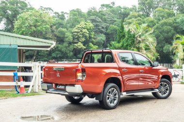 Hong Kong, Çin 20 Mart 2020: Mitsubishi 2020 Test Sürüşü Günü 20 Mart 2020, Hong Kong.