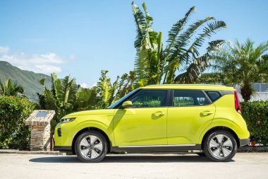 Hong Kong, Çin 26 Şubat 2020 Kia Soul EV 2020 Test sürüşü 26 Şubat 2020, Hong Kong.