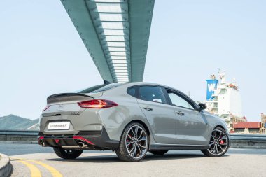 Hong Kong, Çin 17 Şubat 2020: Hyundai i30N Fastback 2020 Test Sürüşü 17 Şubat 2020, Hong Kong.
