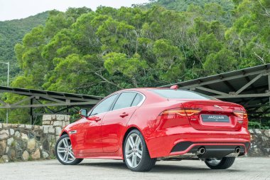 Hong Kong, Çin 13 Ocak 2020: Jaguar XE 250 2020 Test Sürüşü Günü 13 Ocak 2020.