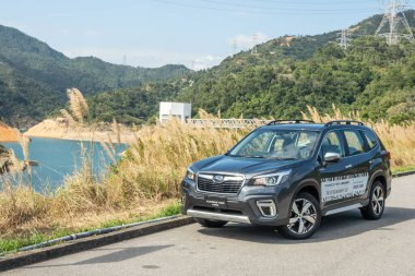 Hong Kong, Çin 6 Ocak 2020: Subaru Forester e-Boksör 2020 Test Sürüşü 6 Ocak 2020, Hong Kong.