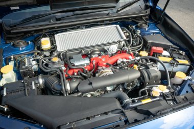 Hong Kong, Çin 6 Ocak 2020: Subaru STI 2020 Motor 6 Ocak 2020, Hong Kong.