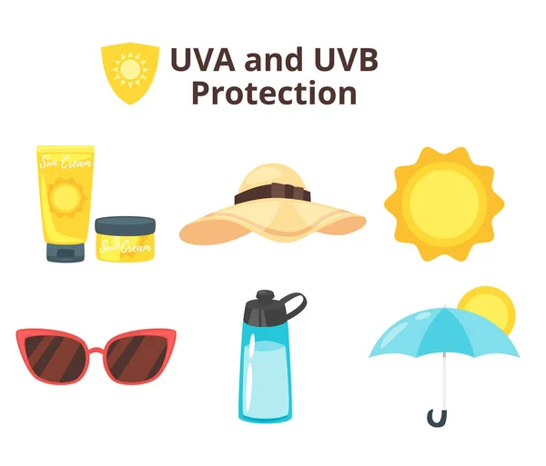 UVA a uvb ochranu koncept — Stockový vektor