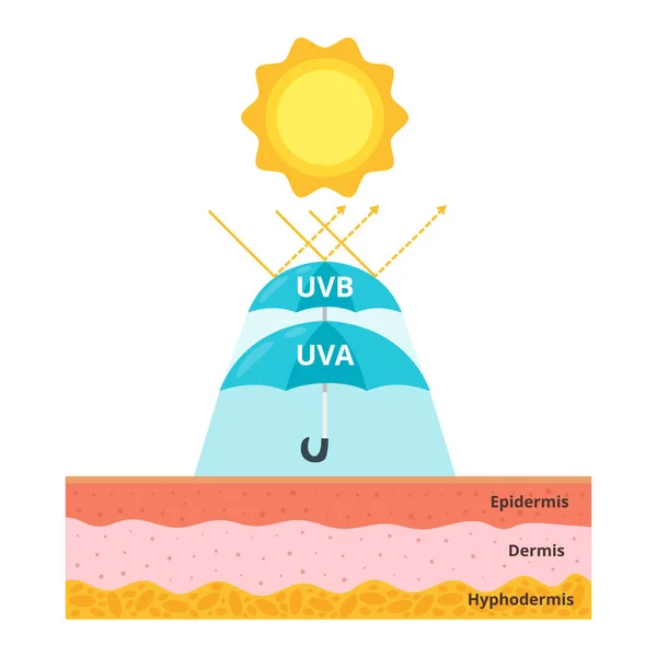 Концепция защиты Uva и uvb — стоковый вектор