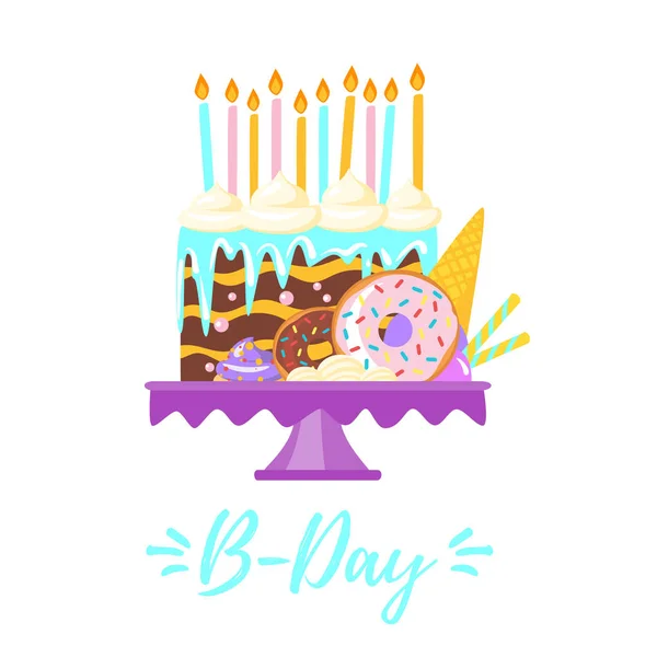 Happy birthday greeting card — Stock Vector