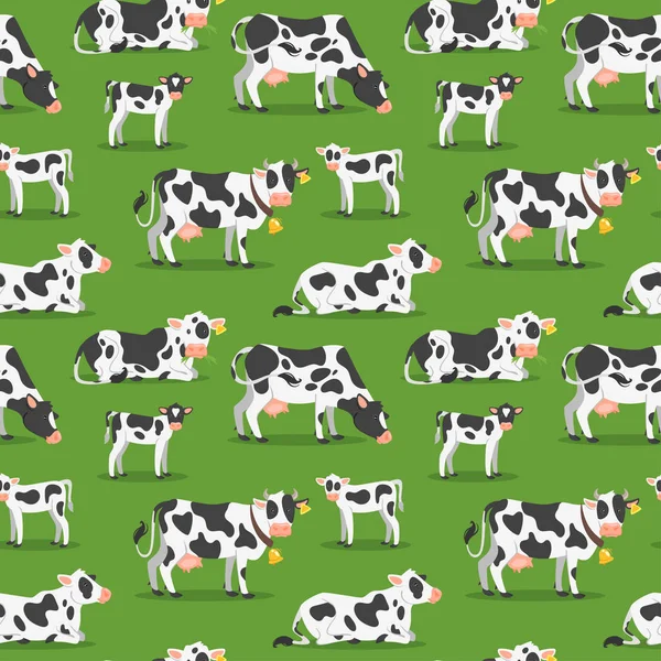 Bezešvé vzor se krávy — Stockový vektor