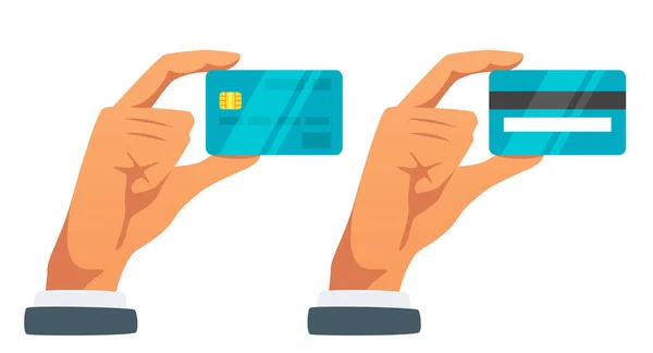 Handhållna kreditkort — Stock vektor
