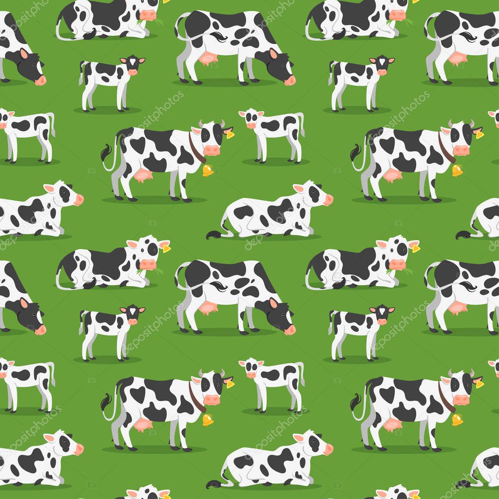 seamless pattern with cows