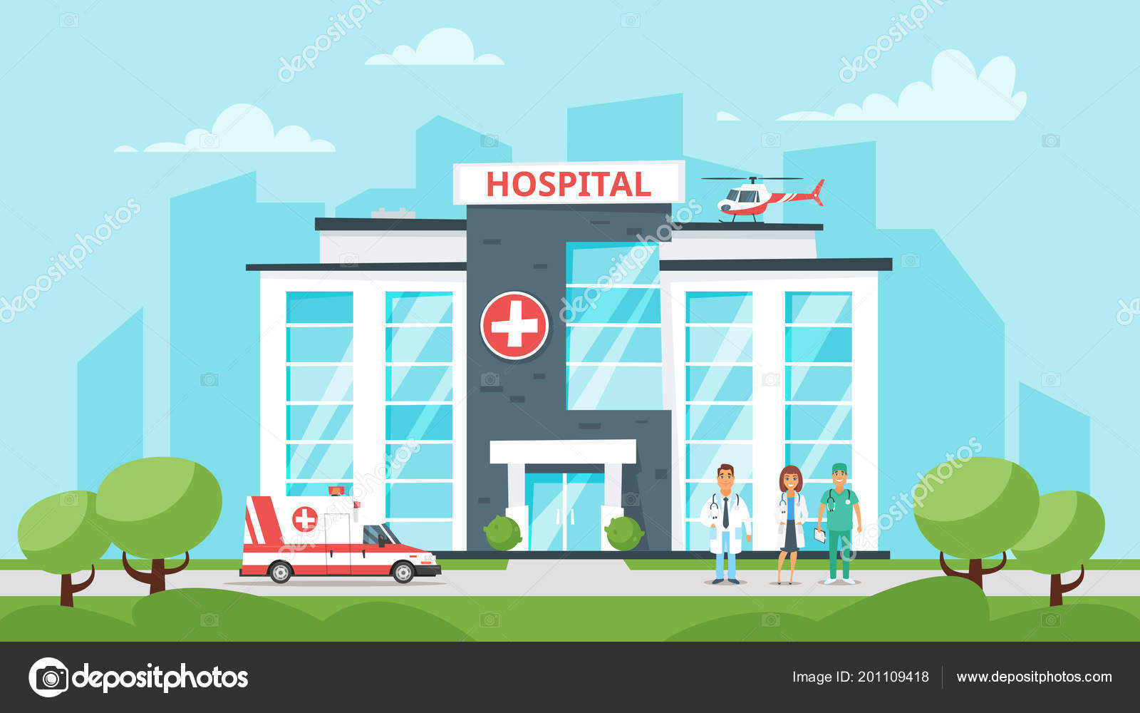 Medical hospital building Stock Vector Image by ©  #201109418