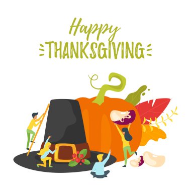 Şükran günü sembolleri ile insan siluetleri