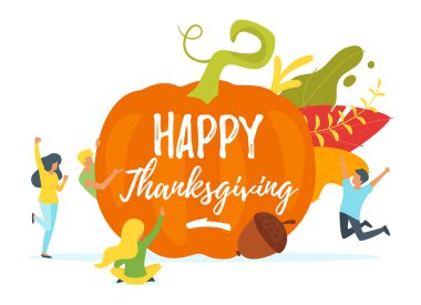 Şükran günü sembolleri ile insan siluetleri