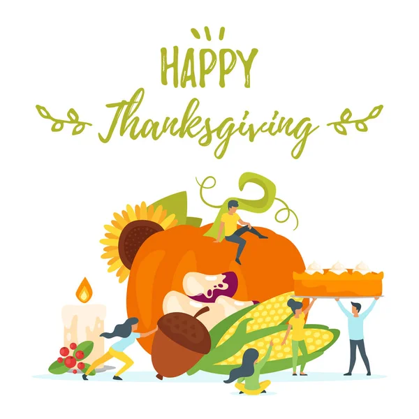 Şükran günü sembolleri ile insan siluetleri