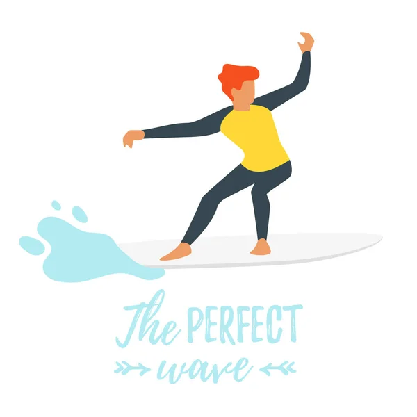 Silhueta surfista com onda —  Vetores de Stock