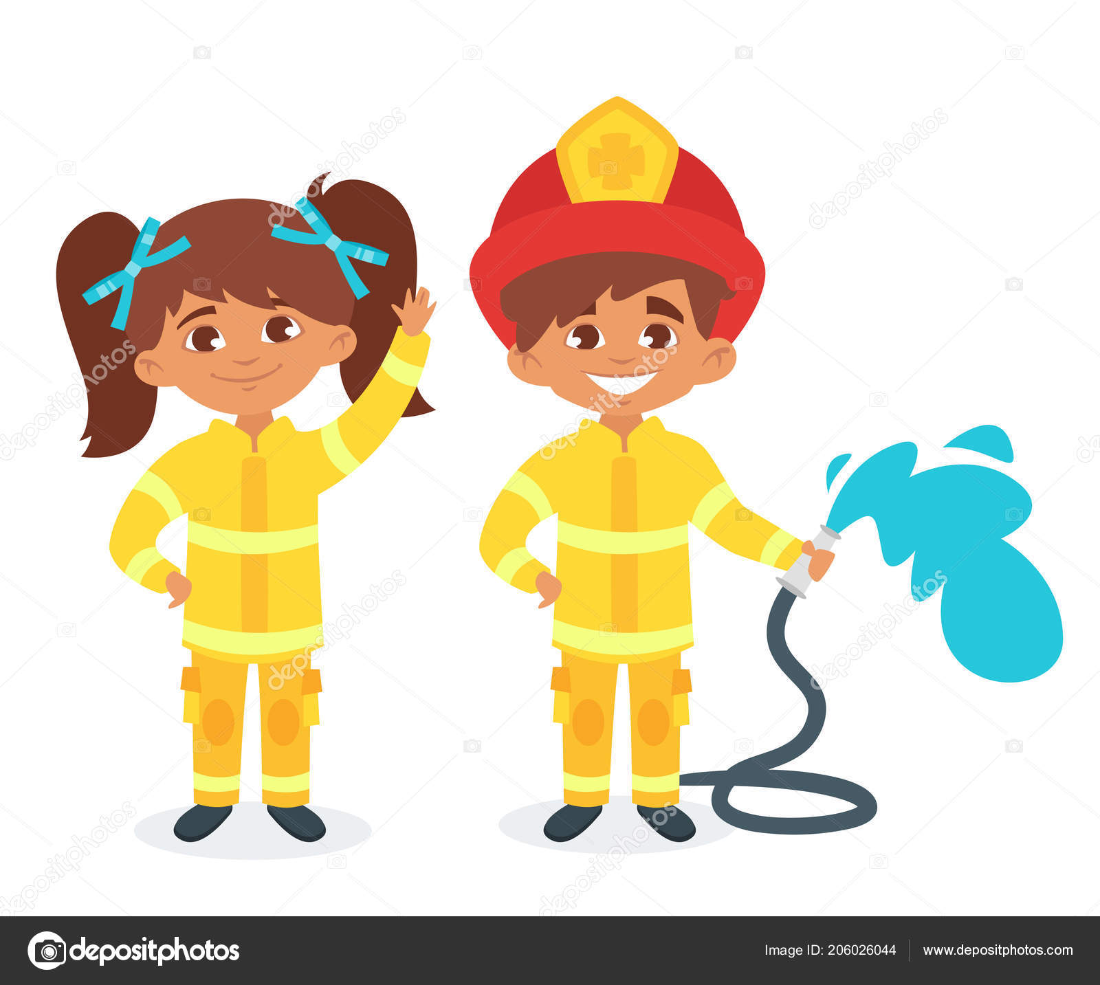 Girl Firefighter Clipart Vector