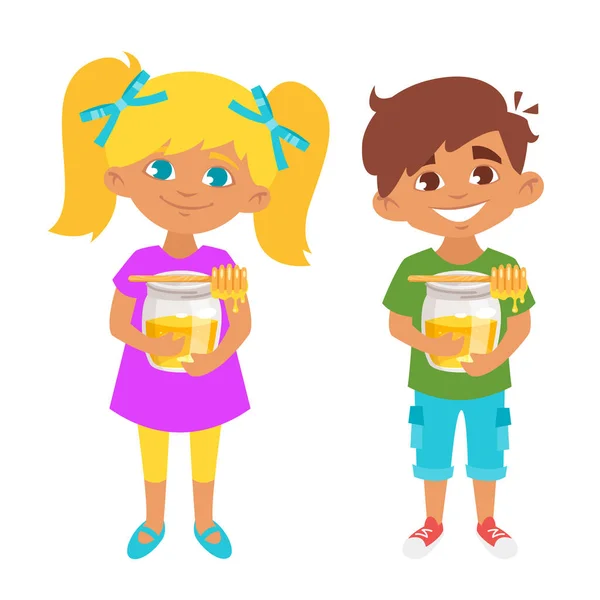 Enfants miel illustration — Image vectorielle