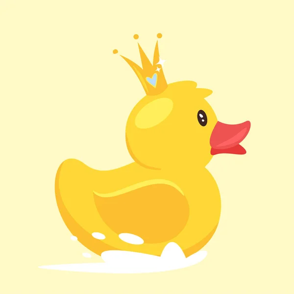 Gumową kaczkę z golden crown — Wektor stockowy