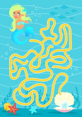 deniz kızı ile oyun şablonu