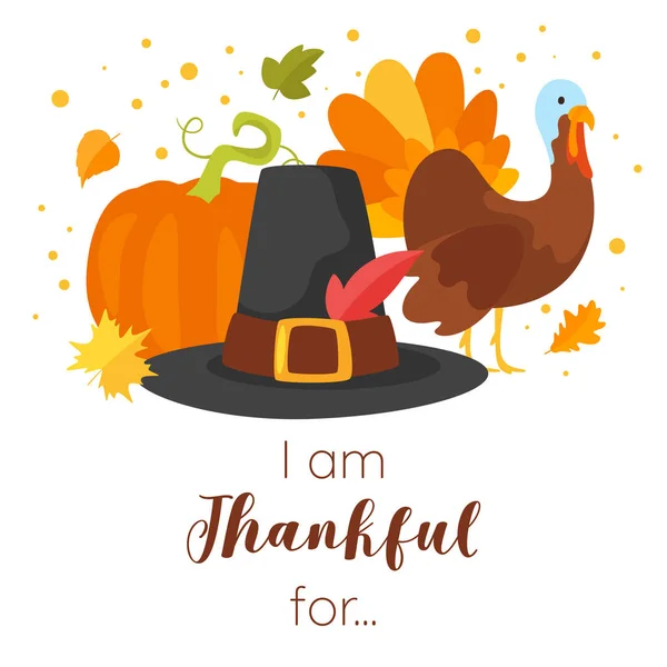 Ευχετήρια κάρτα ημέρας Ευχαριστιών — Διανυσματικό Αρχείο