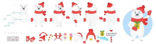 Personagem urso polar para animação — Vetor de Stock