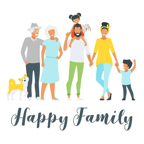 Glada familjemedlemmar — Stock vektor
