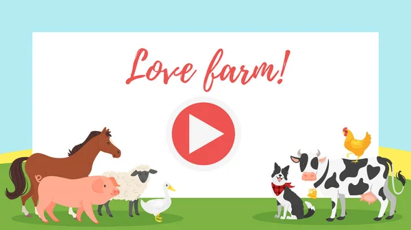 Farm video photo frame — Stock Vector