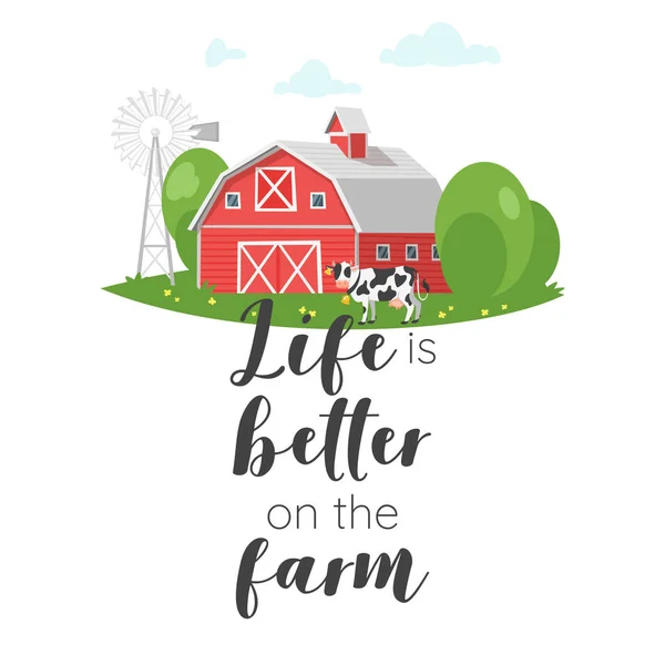 Farm slogan for apparel design — Stock Vector