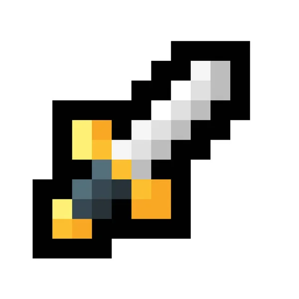 Svärdet pixel art ikon — Stock vektor