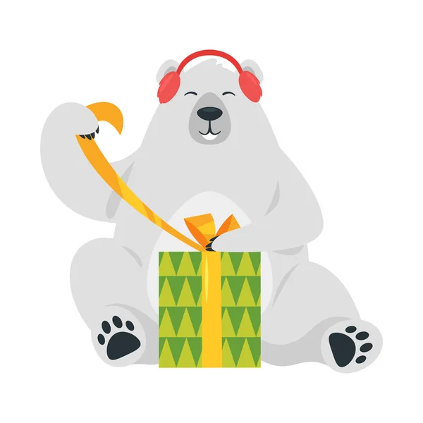 Dessin animé ours polaire blanc — Image vectorielle