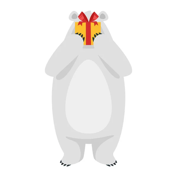 만화 흰색 북극곰 — 스톡 벡터