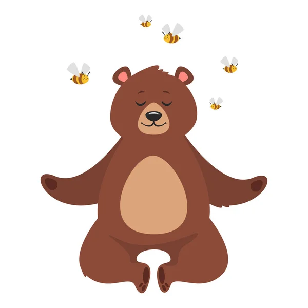 Cartone animato marrone orso grizzly — Vettoriale Stock