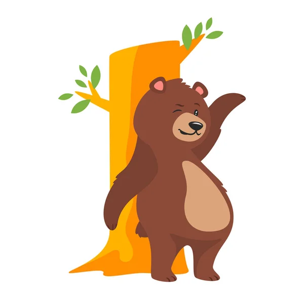 Cartoon bruin grizzly bear — Stockvector