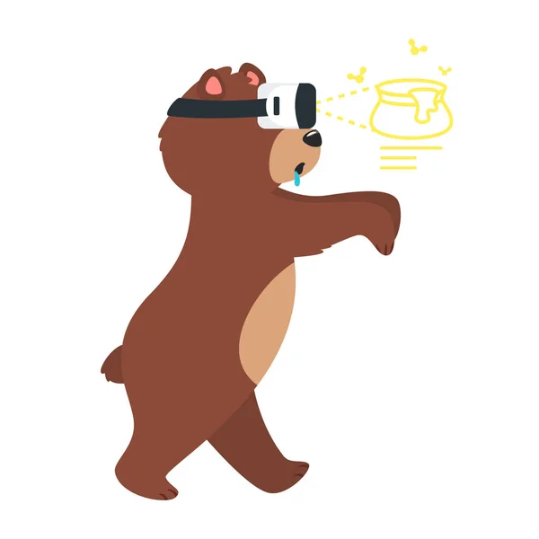 Dibujos animados oso pardo grizzly — Vector de stock