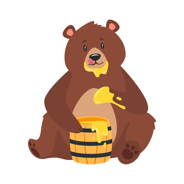 Cartoon bruin grizzly bear — Stockvector