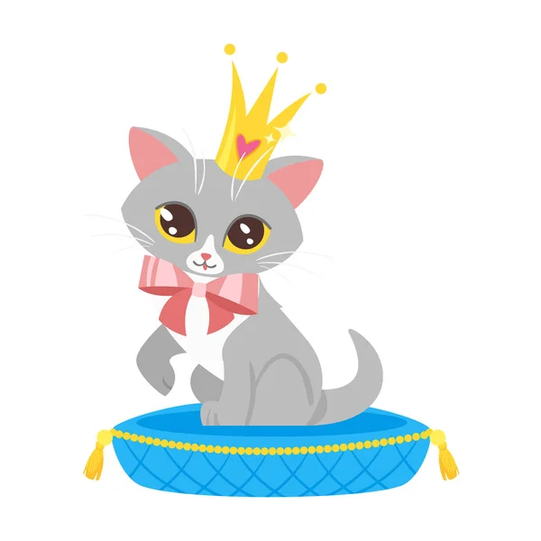 金黄冠的猫字符 — 图库矢量图片