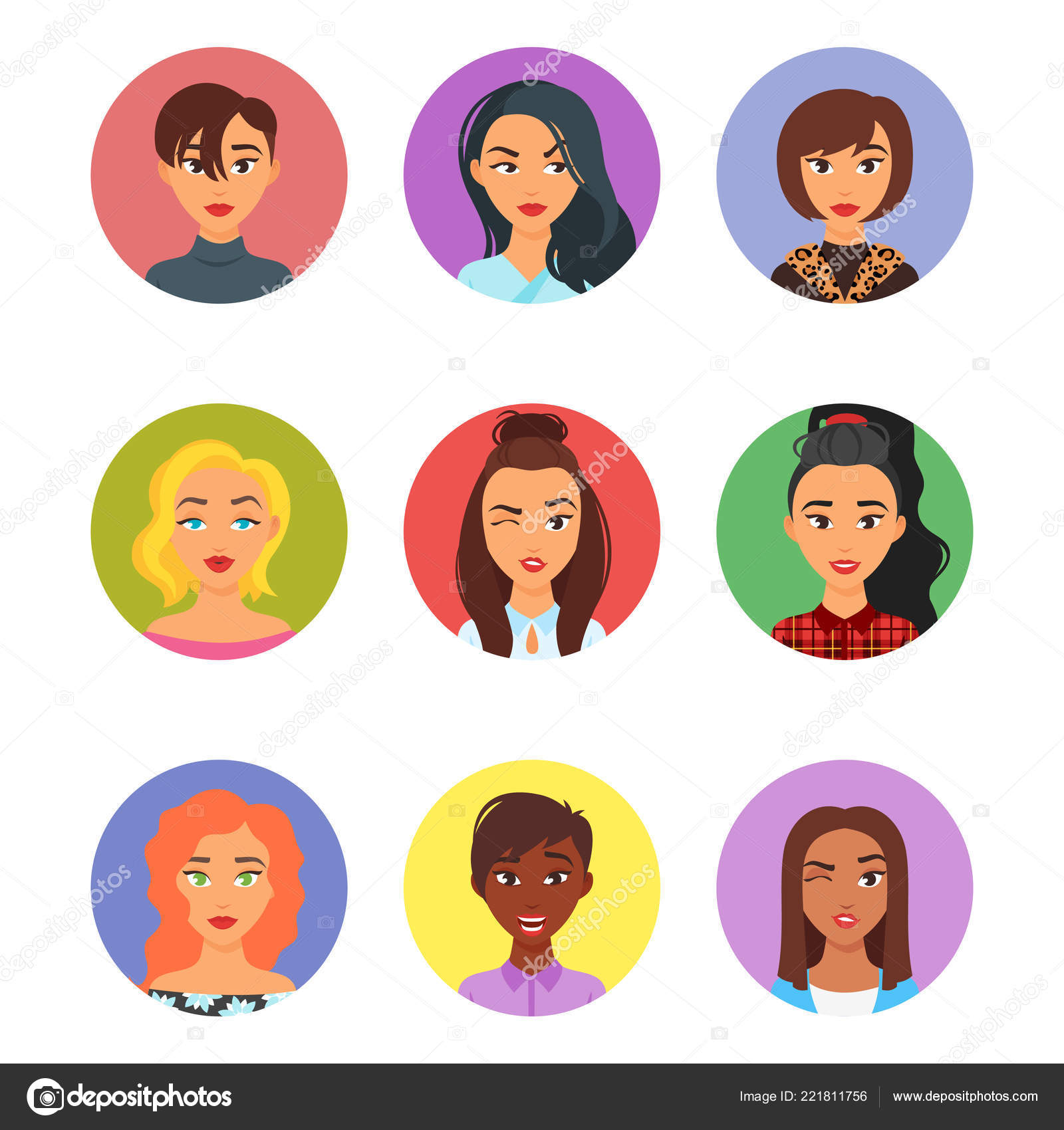 Premium Vector  Woman avatar profile on round icon