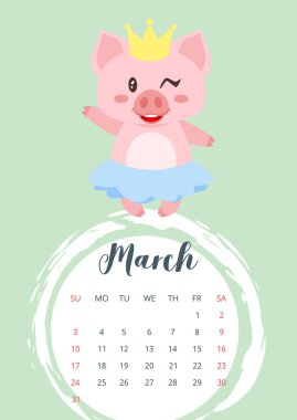 2019 yılı takvim sayfası