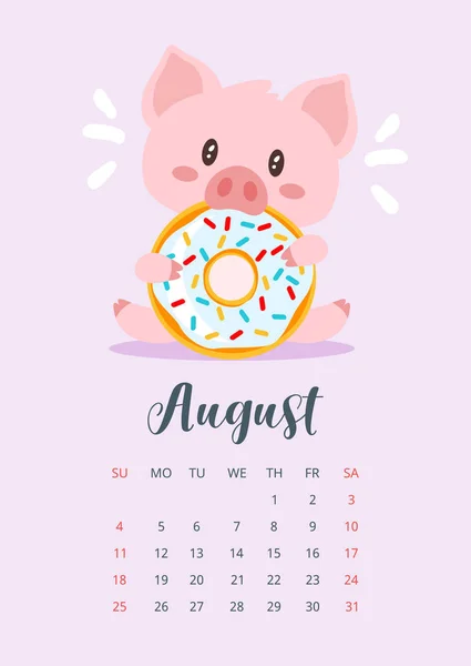 Страница календаря 2019 года — стоковый вектор